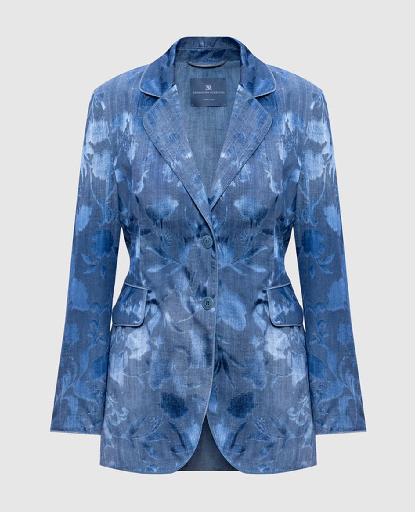 

Blue jacket with patterned silk Ermanno Scervino