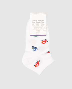RiminiVeste Children's white Mafer socks in a pattern BMC8171