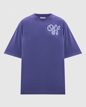 Off-White Purple T-shirt with logo print OWAA134S25JER003