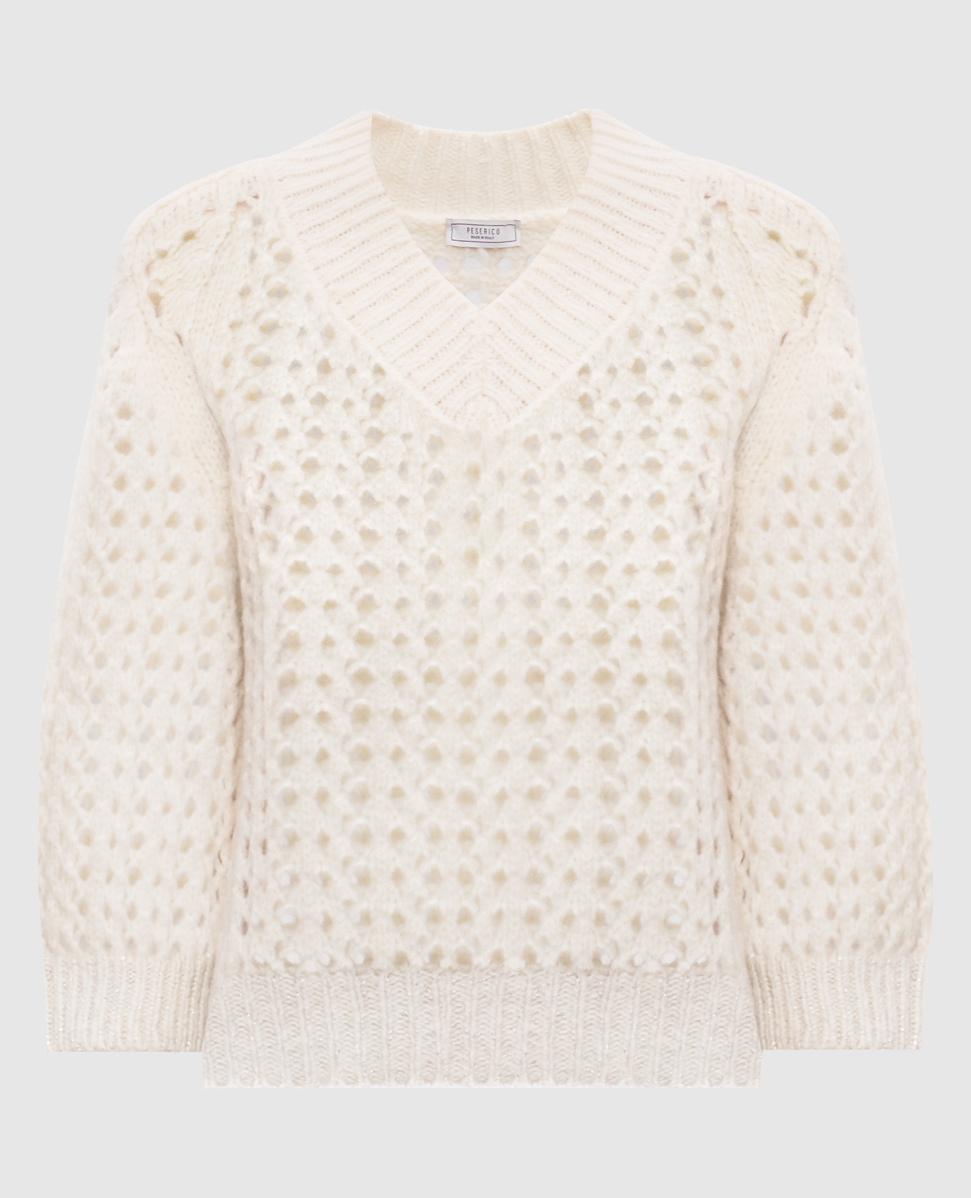 Beige openwork sweater with alpaca wool Peserico