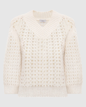 Peserico Beige openwork sweater with alpaca wool A99335F039196C