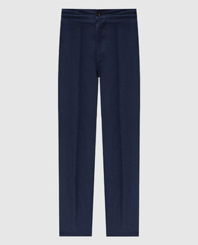 Kiton Blue linen pants UPN01H09285
