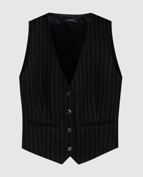WARDROBE.NYC Black striped wool vest W1055F24PS