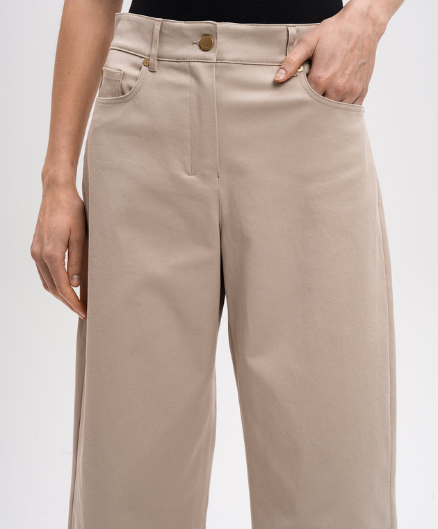 Max Mara - Beige MARIANNA pants with logo patch MARIANNA