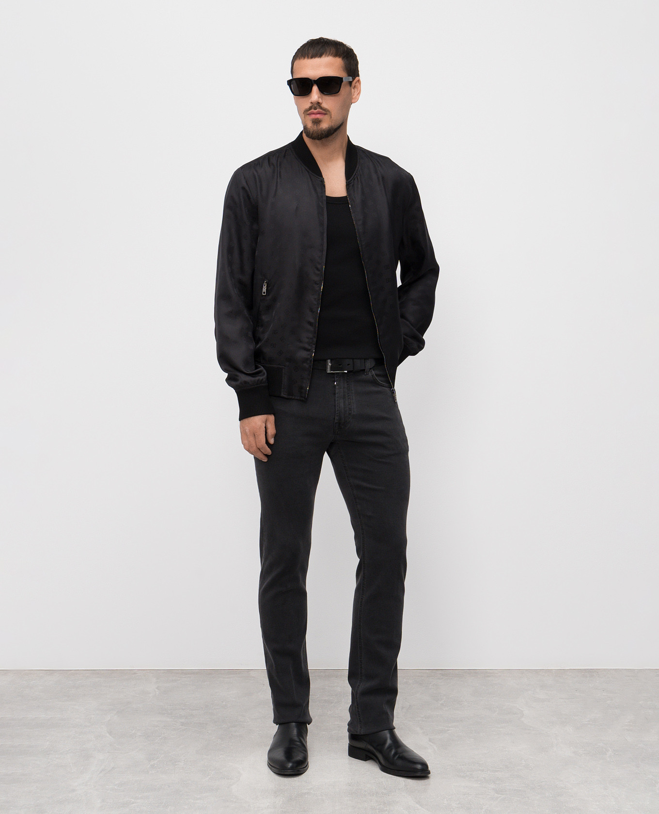 

Black ribbed T-shirt with logo patch Dolce&Gabbana