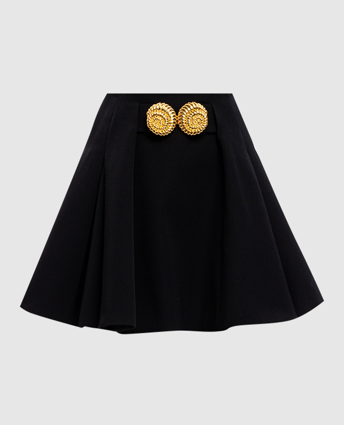 

Black wool mini skirt Balmain, Черный