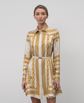 Versace Beige printed silk shirt dress 10189331A13638