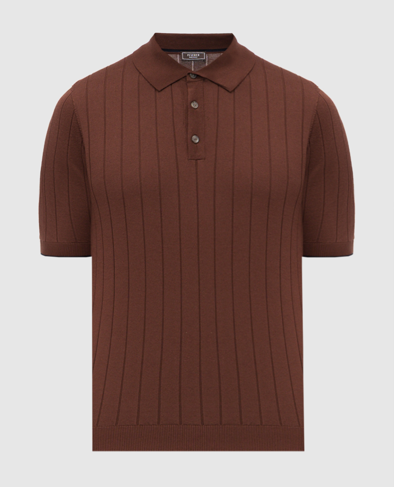 

Brown striped polo shirt Peserico