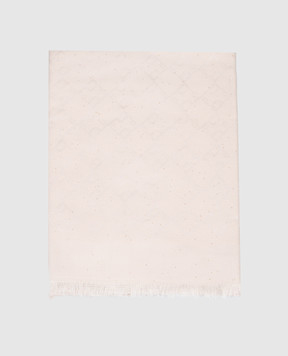 Peserico Beige scarf with wool pattern S31524C0CC656