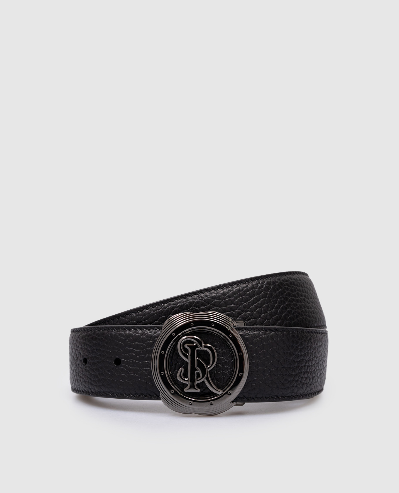 

Black leather belt with monogram Stefano Ricci