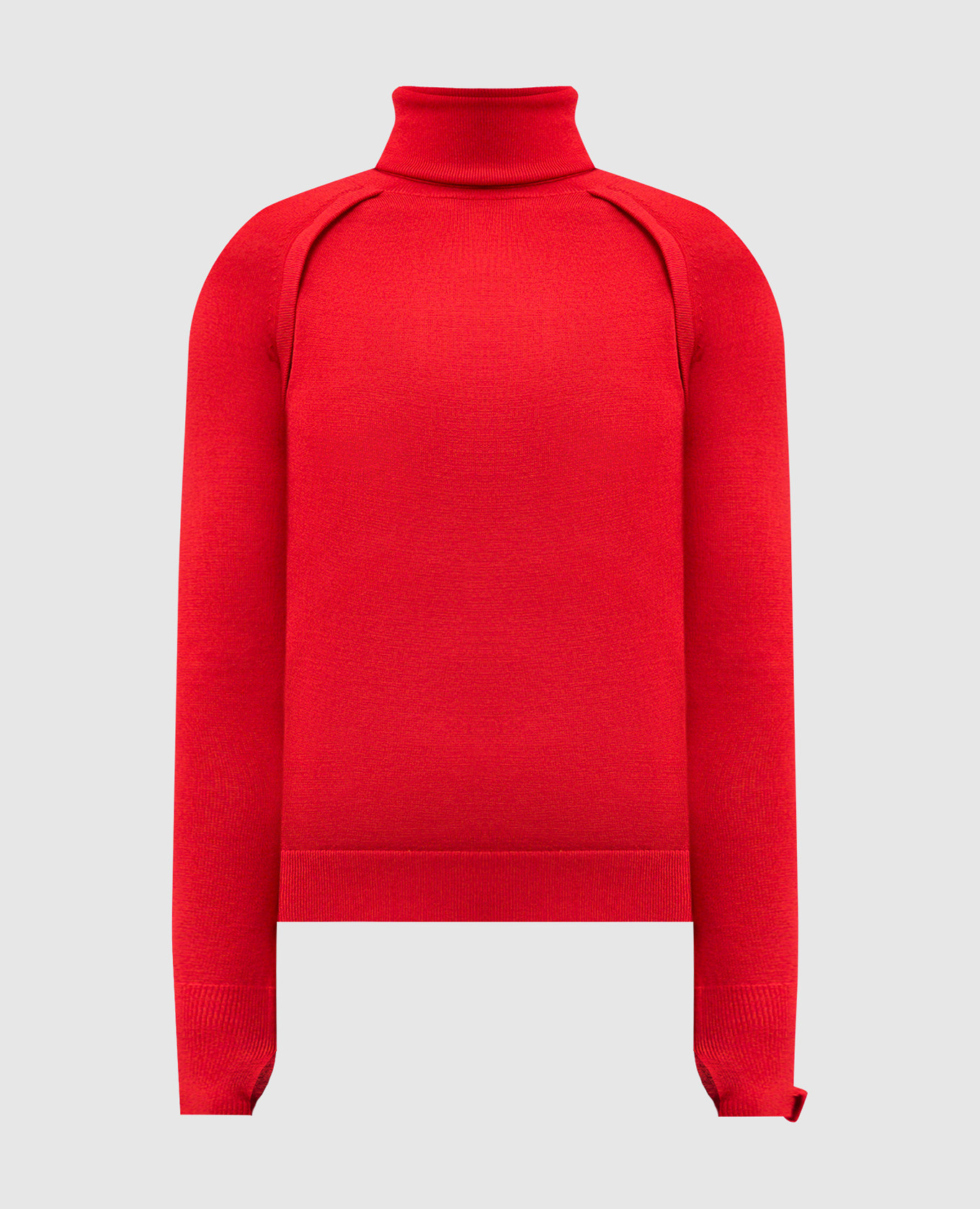 Red wool golf with logo patch Victoria Beckham