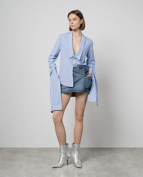 Coperni Blue blouse with elongated sleeves in a stripe COPCH35326