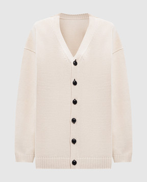 Y`S Yamamoto Beige cardigan with floral pattern YPK09084