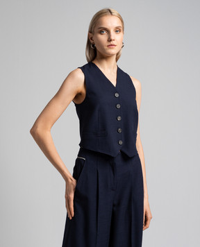 Peserico Blue vest with brand patch S03605V01958