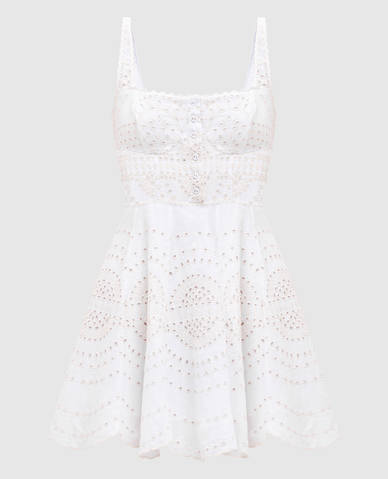 

White Winnie dress with linen and embroidery Charo Ruiz