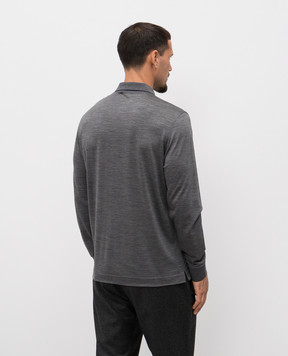 Stefano Ricci Grey wool polo shirt with logo K909051P30T25303