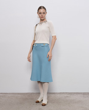 Valentino Blue V-gold skirt 7B3RADK098T
