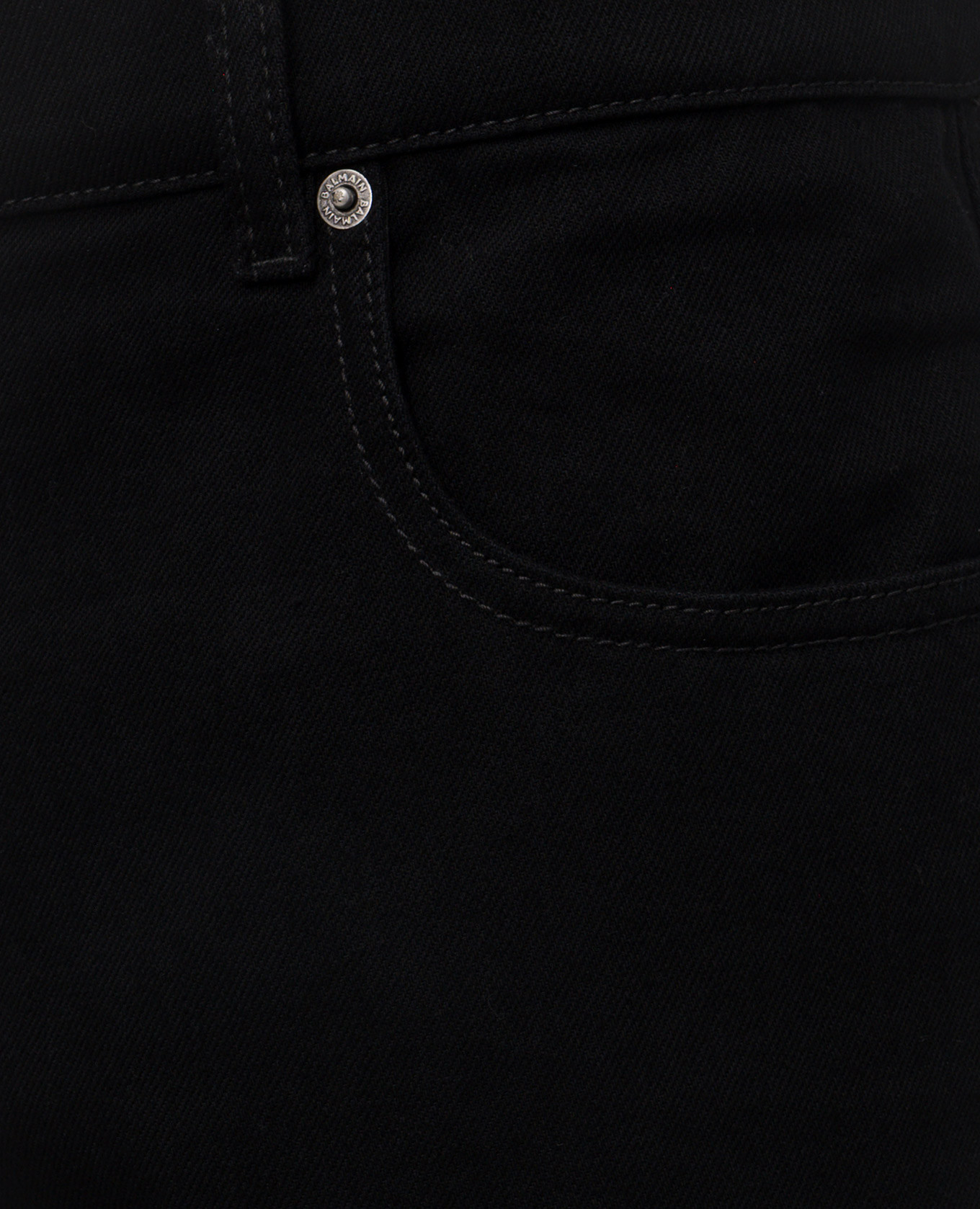 Black jeans with logo patch Balmain 5
