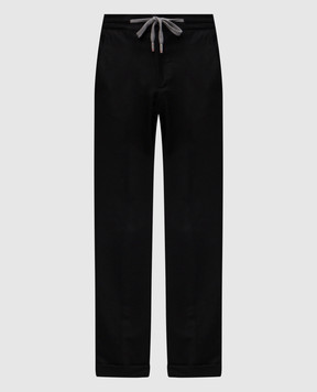 Marco Pescarolo Black wool and silk pants CARACCIOLO5228