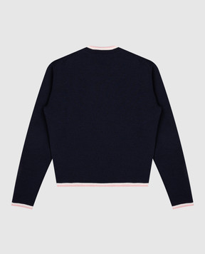 Dolce&Gabbana Children's blue wool sweater with logo L5KWK5JDVB7