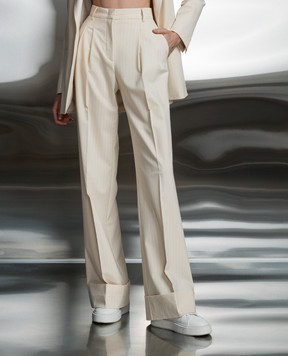 The Andamane Yellow pants with striped wool T150407BTNW036