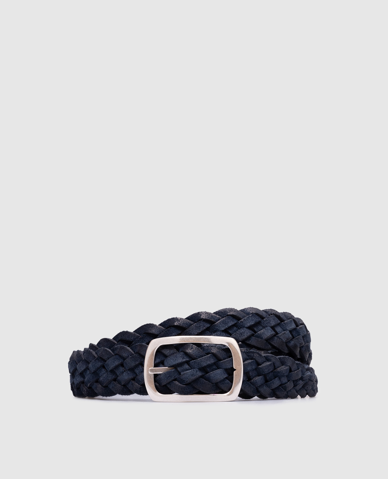 

Blue double-sided braided leather belt Orciani, Синий