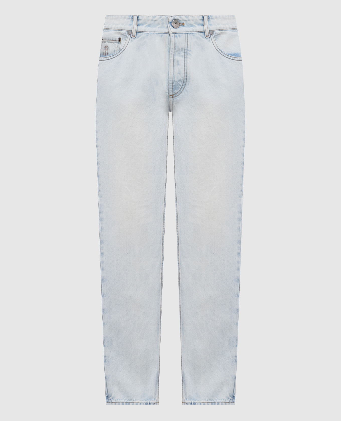 Blue jeans with a worn effect Brunello Cucinelli