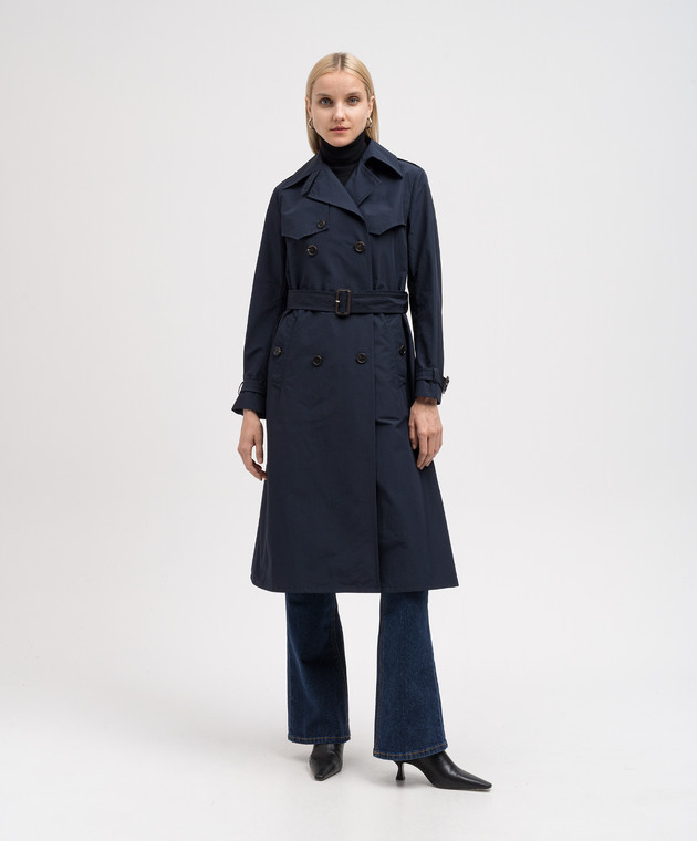 Prada - Blue double-breasted trench coat 29X736U43 - shop with