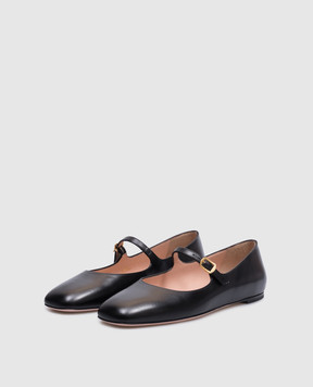 Bally Black leather ballet flats WA051FVT821