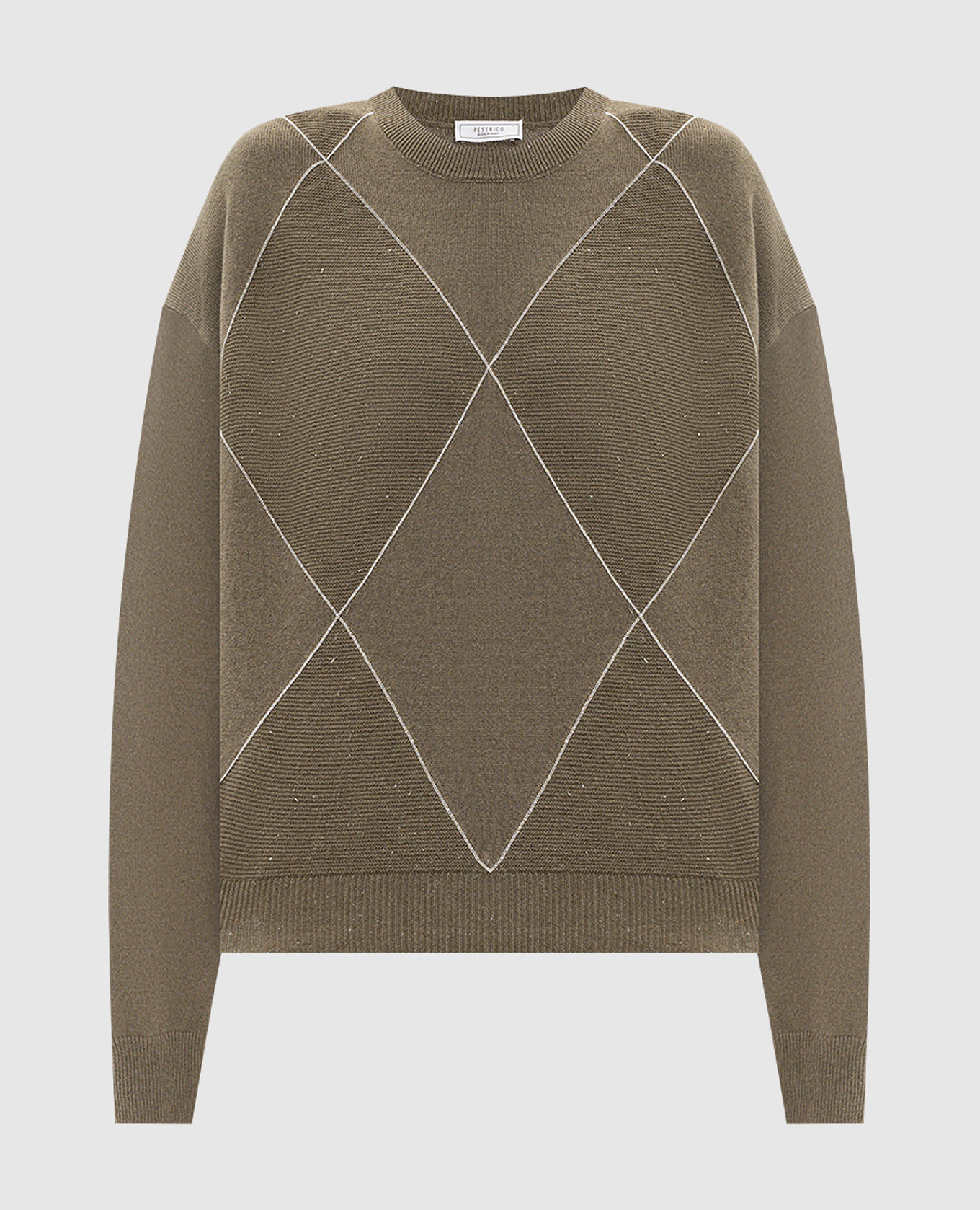 

Green wool, silk and cashmere jumper with monil chain Peserico