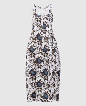 Faithfull Sanne white floral print linen midi dress FF3086LNA