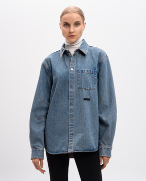 Helmut Lang Blue denim shirt with logo O06DM501