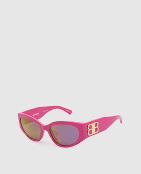 Balenciaga Pink Bossy Round Af Sunglasses 773502T0039