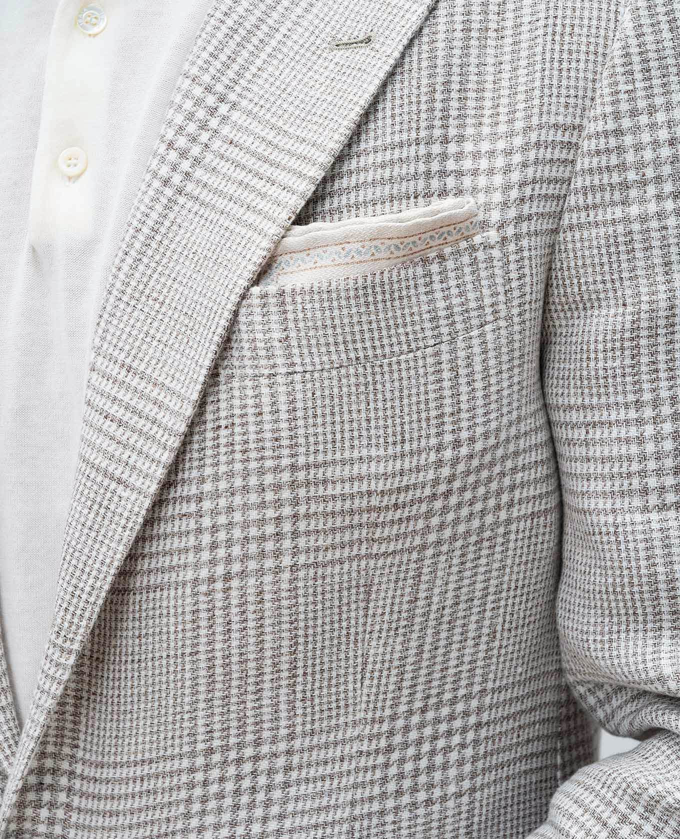 Beige silk pachet scarf with geometric print Brunello Cucinelli 2