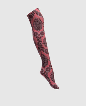 La DoubleJ Pink tights with a print SOC0013NYL008OLT01