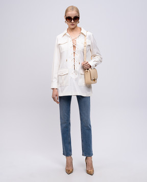 Tom Ford White tunic SAFARI with silk shirt AB3452FAX1215