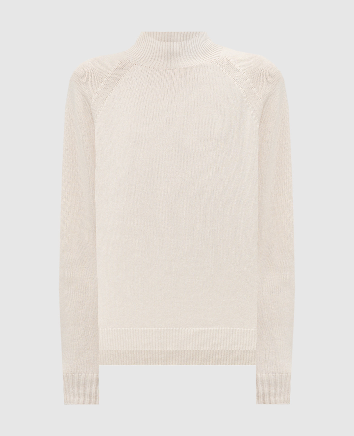 

White wool, silk and cashmere sweater with monil chain Peserico