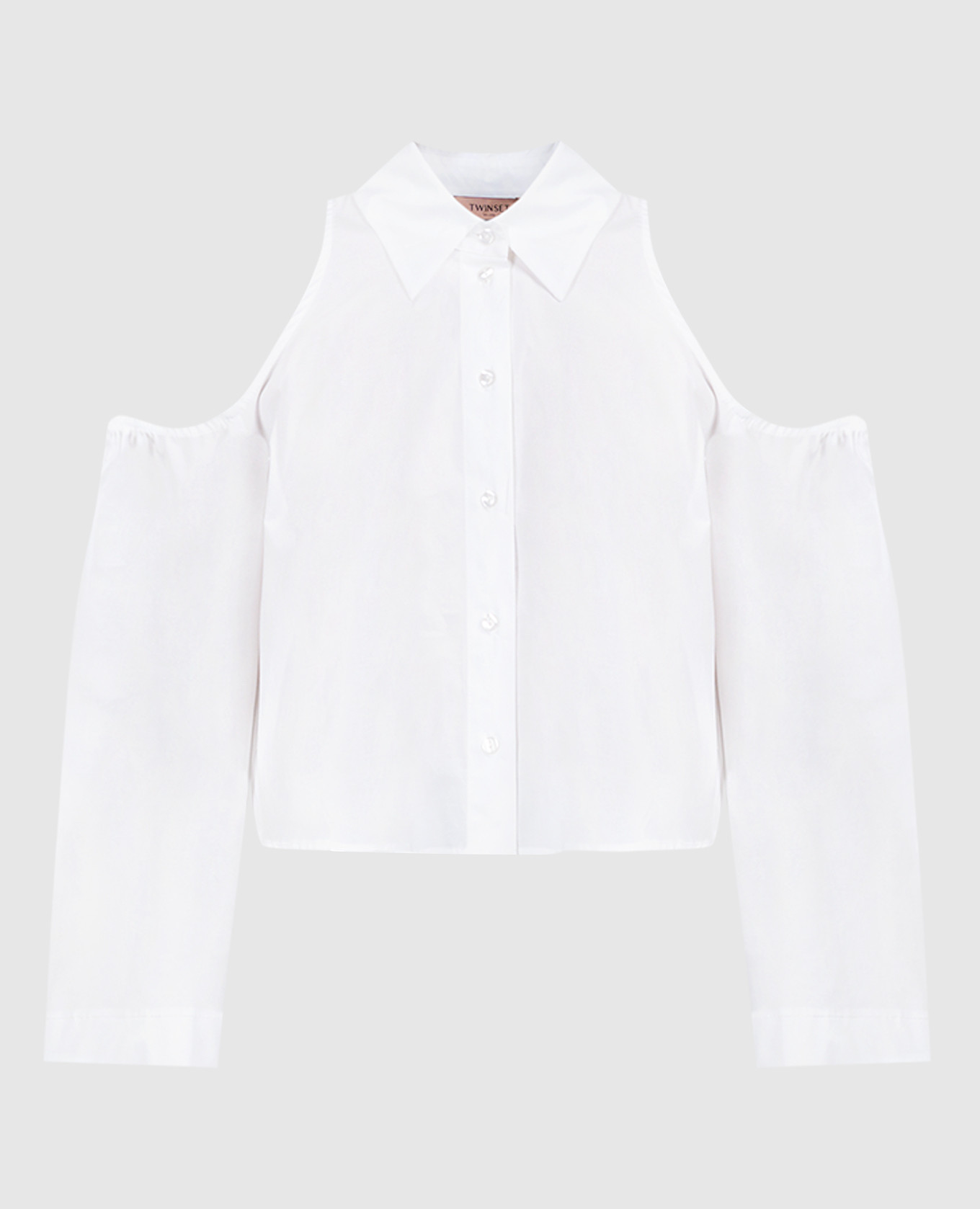 White blouse with curved necklines Twinset