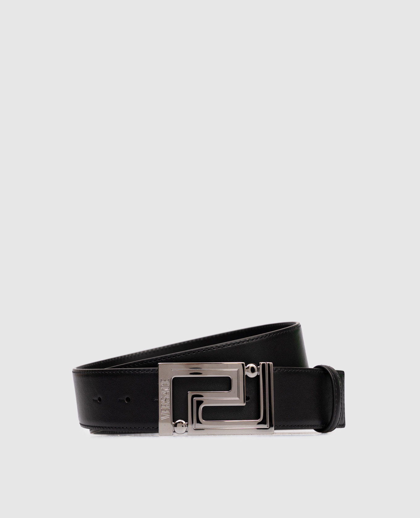 Black Greca leather belt Versace
