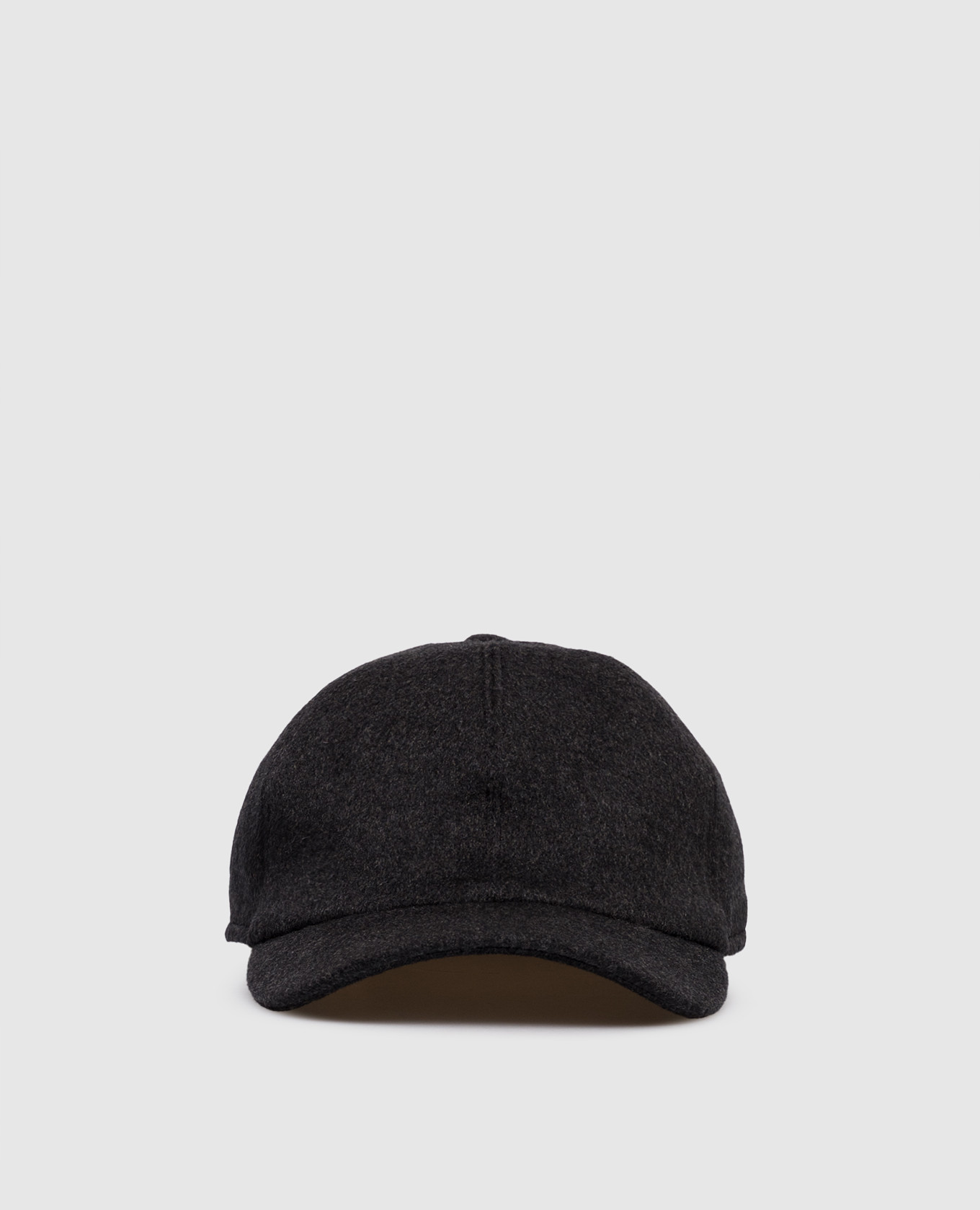 

Gray cashmere cap with emblem Bertolo Cashmere, Grey