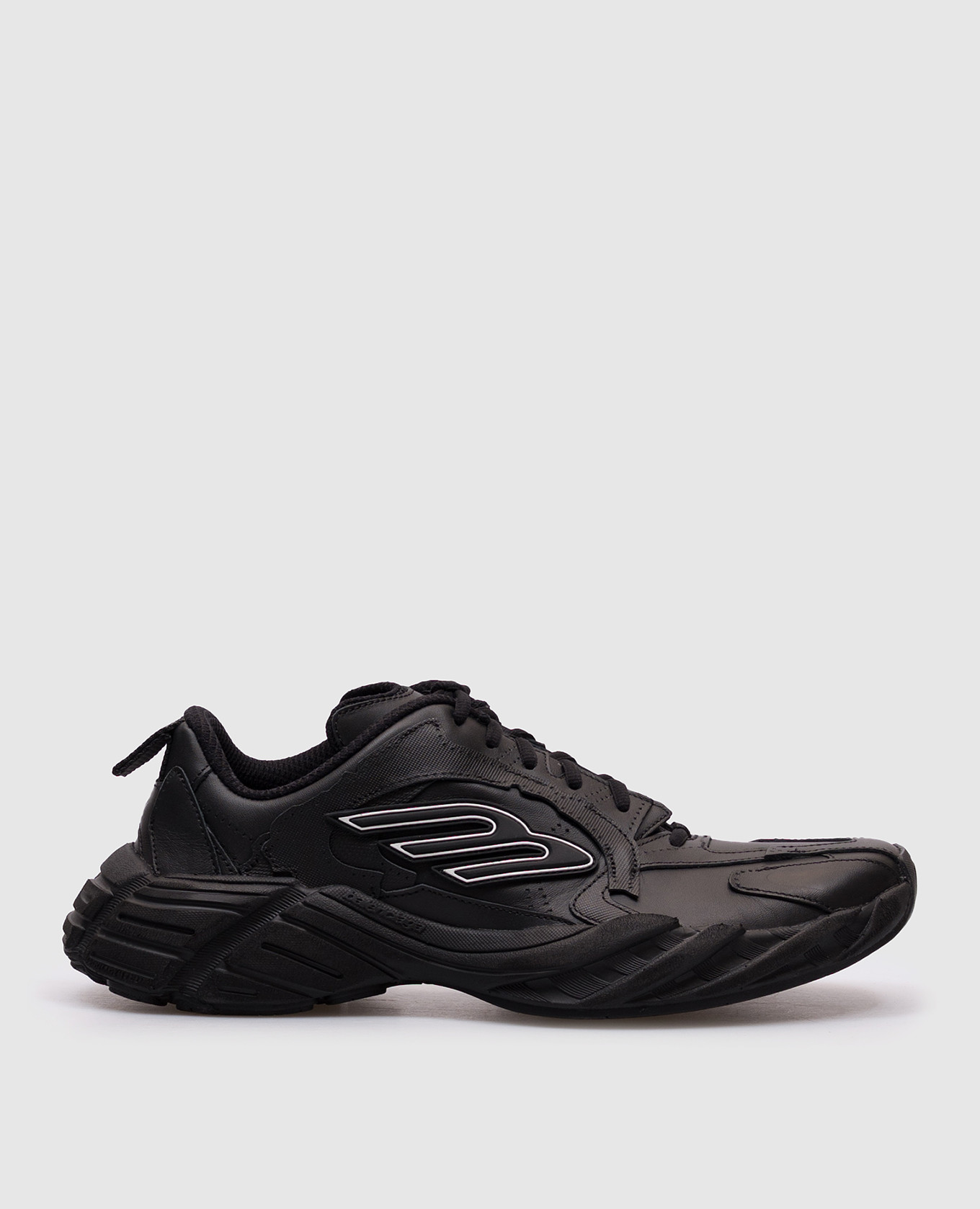 Black leather Monday sneakers Balenciaga