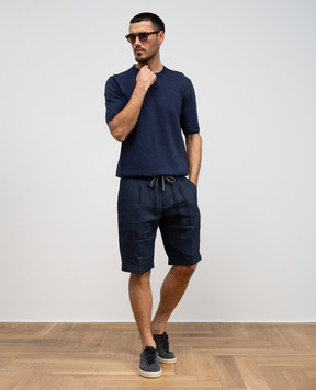 Cashmere&Whiskey Blue linen and cashmere T-shirt MU9322318455R
