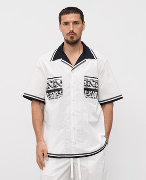 Dolce&Gabbana White short-sleeved shirt with print G5NO5TFI5JG