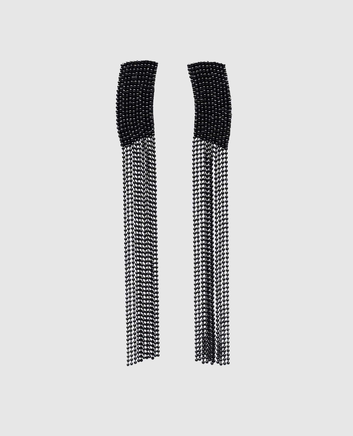 

Black Punto Luce earrings with a monil chain Peserico