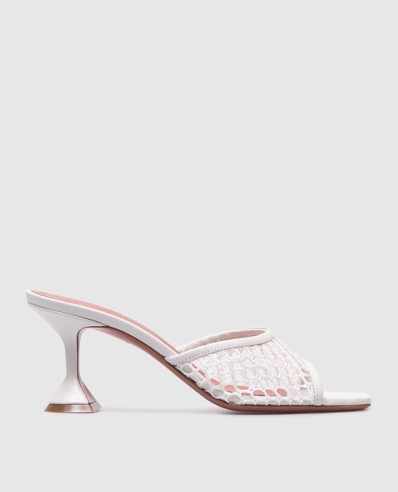 

Lupita white mesh mules Amina Muaddi