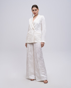 Twinset White palazzos with linen 251TT2172