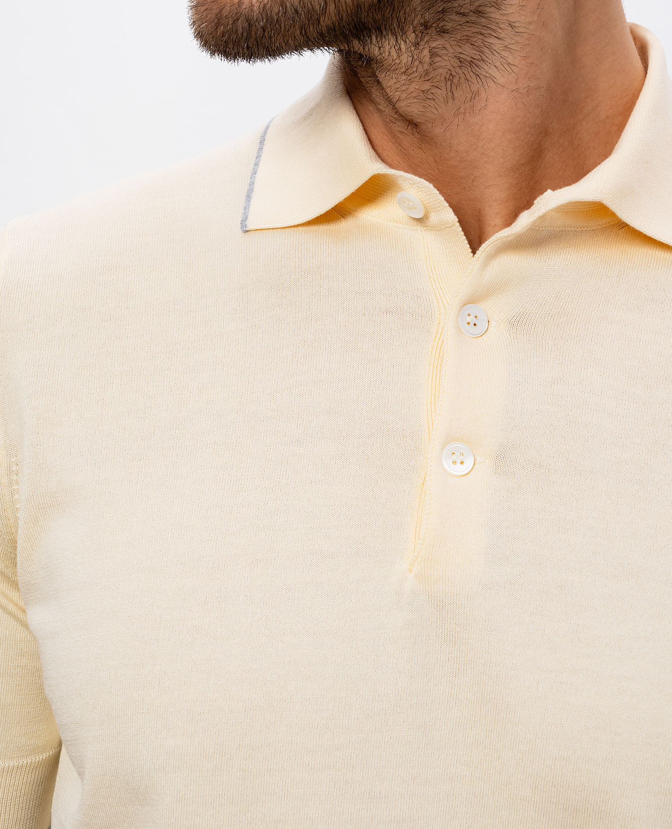 

Yellow polo with piping Brunello Cucinelli