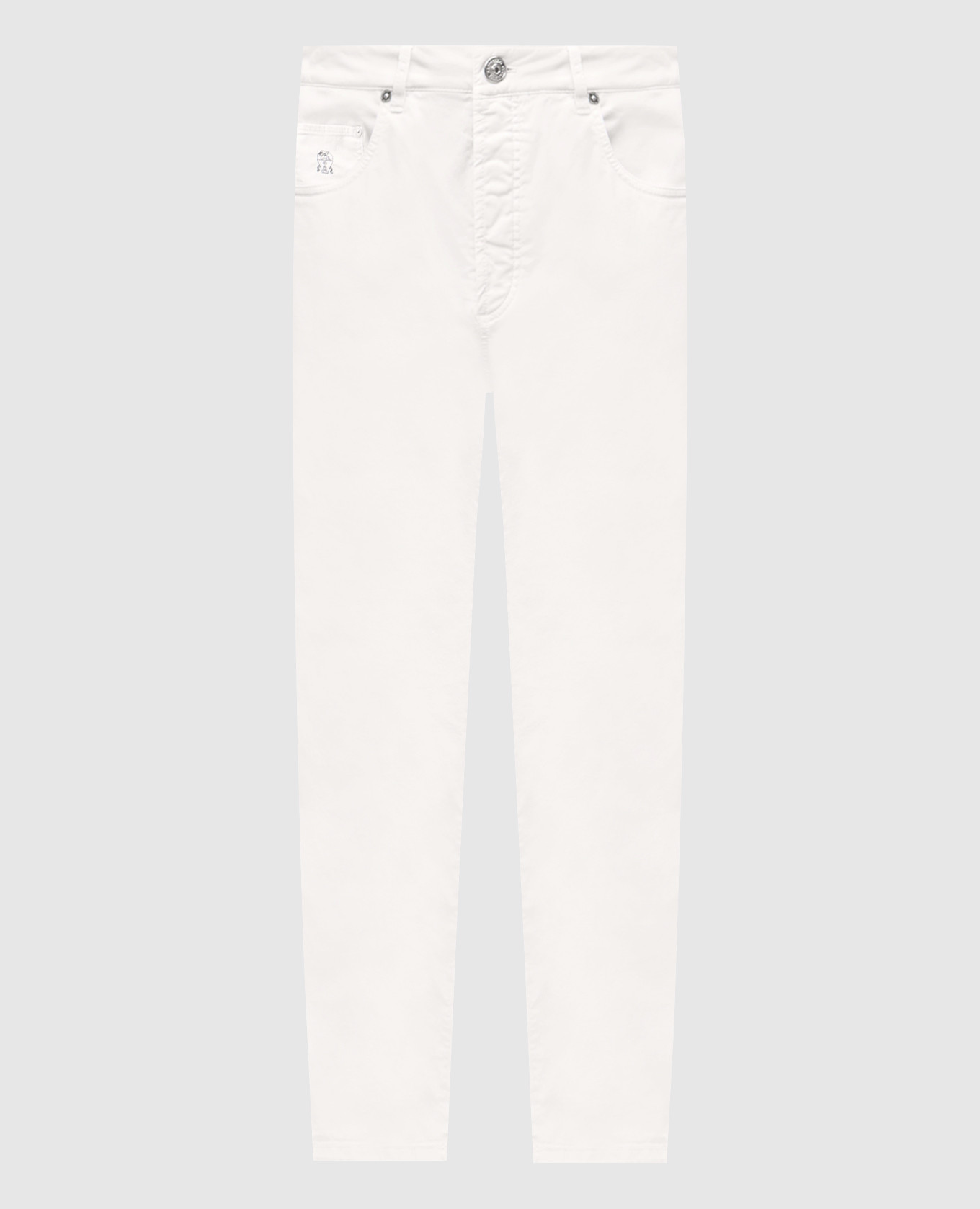 White pants with logo patch Brunello Cucinelli