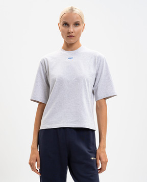 Off-White Barber Shop grey melange t-shirt 2AA124F25JER006