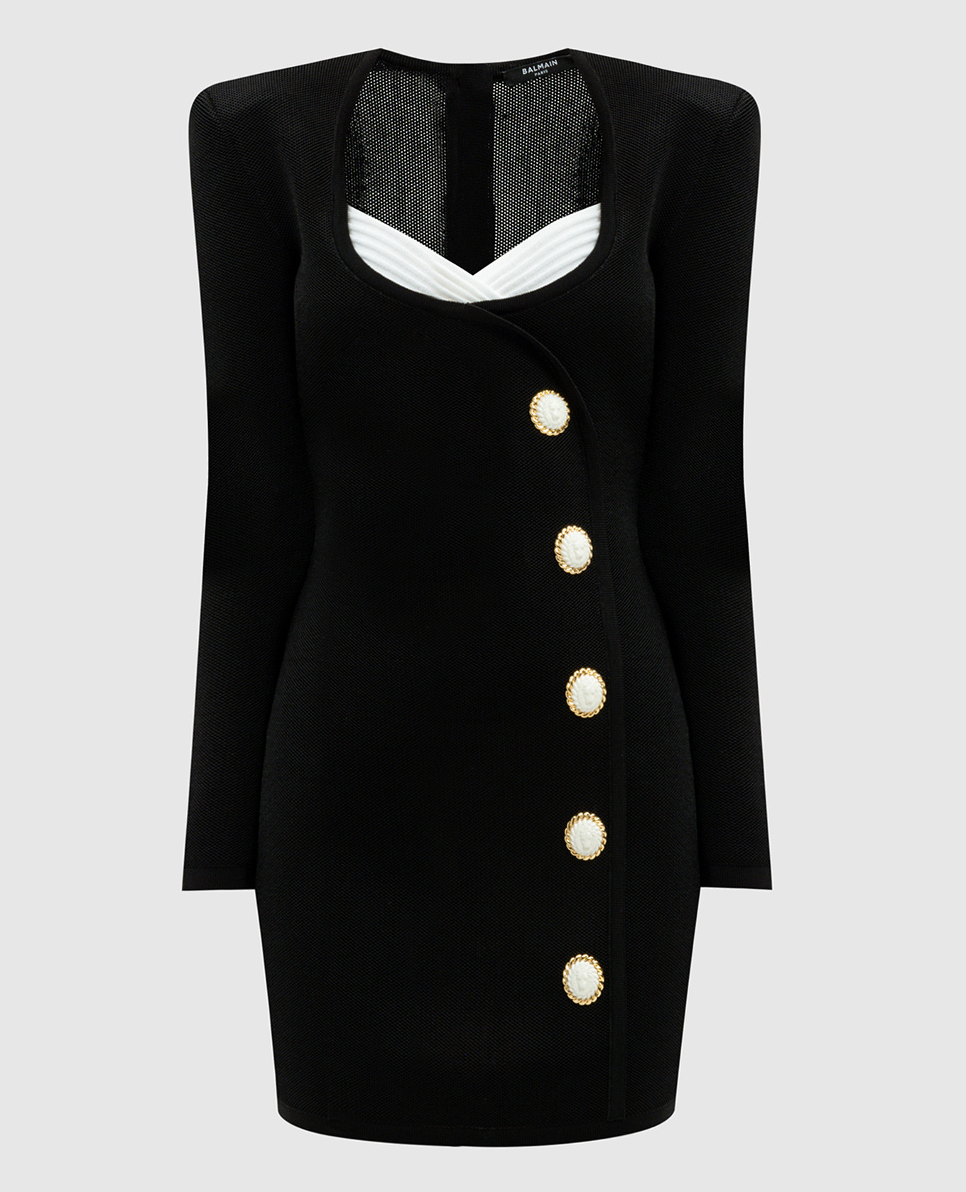 

Black mini dress with branded rivets Balmain